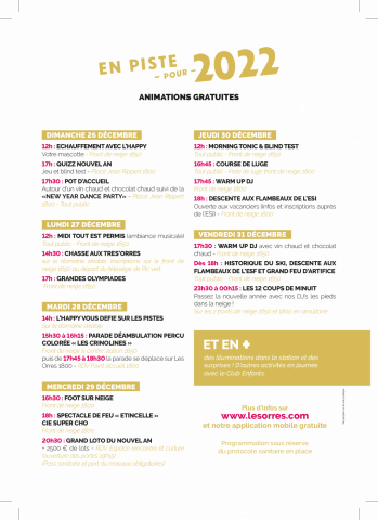 Programme nouvel an 2022 - les orres