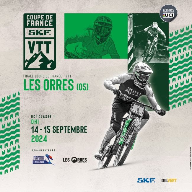 LES ORRES ACCUEILLE LA FINALE DE LA COUPE DE FRANCE SKF VTT DHI – SAMEDI 14 ET DIMANCHE 15 SEPTEMBRE 2024